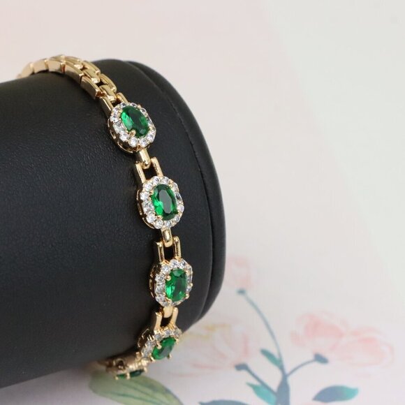 "Elegant Rose Gold Evil Eye Bracelet in Gold Plated Brass, XPBL1014 - Picture 7 of 12